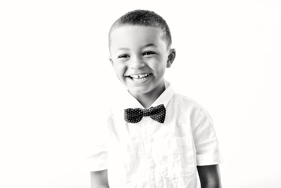 Black and white portrait of little girl