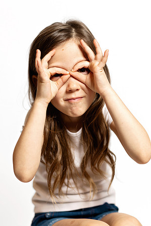 Color personality portrait of boy flexing