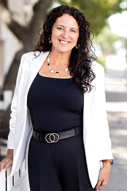 Real estate agent branding portrait outdoors in McKinney TX